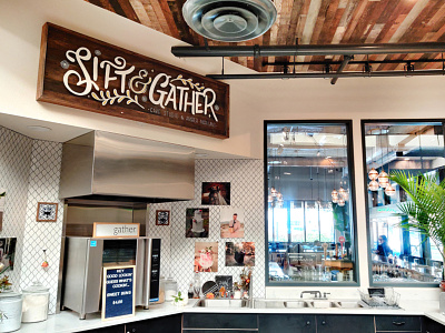 Sift & Gather Signage: Hand Painted on Glass