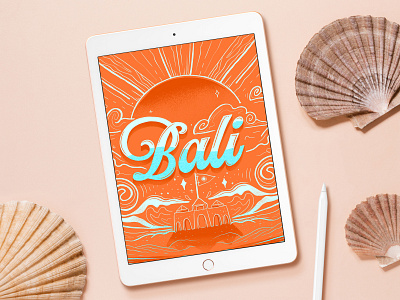 Bali: 2019 bali beach beach waves illustrator indonesia lettering lettering art lettering artist sand castle travel travel illustration