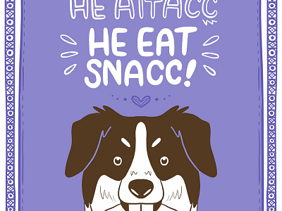 Snacc Attack artlicensing artwork design dog dogbandana doglover illustration illustration art illustrator lettering lettering art licensableart licensing licensingportfolio procreateapp target