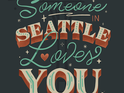 Postcard Series: Seattle Loves You design designer digitalillustration handlettering handmade illustrator ipadlettering letterer lettering lettering art postcard postcard design postcardproject seattlelites selfinitiated smallbusiness typography womenowned