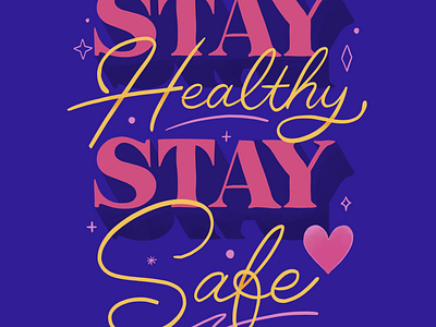 Postcard Series: Stay Healthy Stay Safe 2020postcardseries covid19 design illustration illustrator lettering passionproject postcard postcard project procreateapp