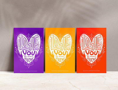 Postcard Series: Love You So Darn Much covid19 design illustration lettering mailjoy passionproject postcard series postcardproject smallbusiness snail mail womanowned