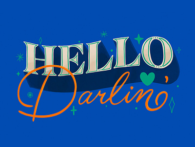 Postcard Series: Hello Darlin' covid19 design designer illustration illustrator lettering lettering art passionproject postcard postcard series procreateapp womanowned