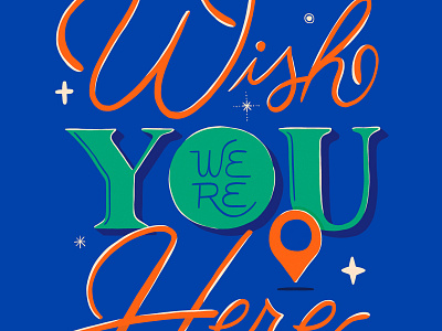 Postcard Series: Wish You Were Here design illustration illustrator passionproject postcarddesign printdesign printed smallbusiness womanowned