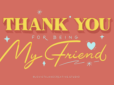 Postcard Series: Thank You for Being My Friend designer illustration illustrator lettering art lettering artist mailingjoy mailjoy postcard design postcard project postcard series smallbusiness snail mail womanowned