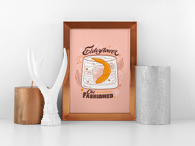 Elderflower Old Fashioned: No 1 of 3 design illustration illustration art illustrator lettering lettering art smallbusiness