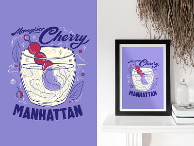 MaraschinoCherry Manhattan: No 3 of 3 design illustration illustration art illustrator lettering lettering art passionproject smallbusiness