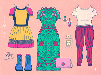 Day3 #30DaysofPlay: Paper Dolls! design illustrated illustration illustration art illustrator lettering lettering art outfits paperdolls passionproject victorianinspired