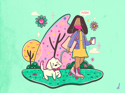 Day9 #30DaysofPlay: Girls & Dogs (Theme) girls girlsanddogs girlsillustration illustration illustration art illustrator passionproject procreateapp smallbusiness