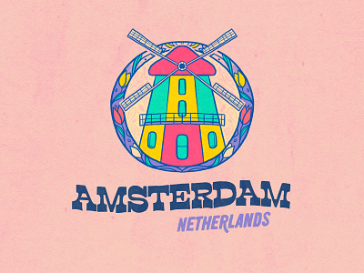 Day12 #30DaysofPlay - Places: Amsterdam illustration illustration art illustrator lettering passionproject postcard postcard design postcard project procreateapp smallbusiness