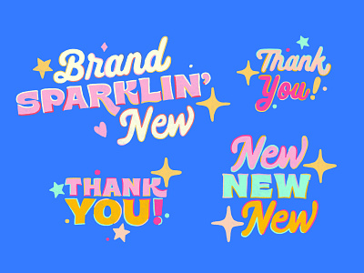Day17 #30DaysofPlay - Sparklin' New New New Thank You! gif gif animation illustration illustration art illustrator lettering lettering art passionproject procreateapp