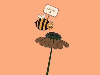 Lemme bee 🐝🍯 bee cute design drawing figma flat honey illustration practice sad savebees vector