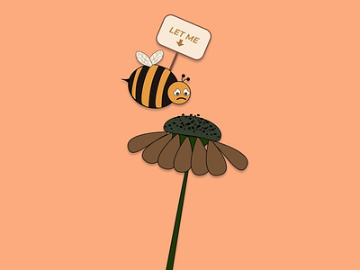 Lemme bee 🐝🍯 bee cute design drawing figma flat honey illustration practice sad savebees vector