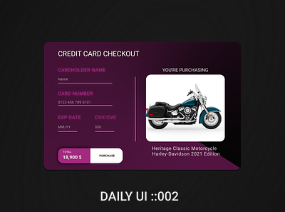 Daily UI::002 Challenge // Credit Card Checkout brainster figma practice ui ux vector
