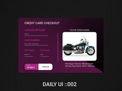 Daily UI::002 Challenge // Credit Card Checkout