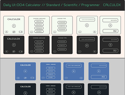 Daily UI ::004 Challenge - Calculator // Calculox brainster figma practice ui ux workshop