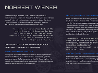 Callout 1# - Cybernetics - Norbert Wiener