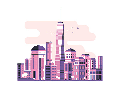 Adobe creative challenge - Day 6 - Cityscape adobe city cityscape dailycreativechallenge icon illustration illustrator mood vector