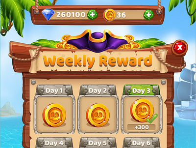 Weekly reward2 design icon illustration logo ui