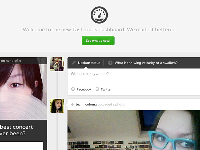 Tastebuds 2013 Dashboard dashboard dating social tastebuds