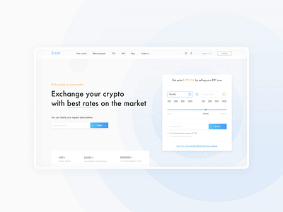 UX/UI design for crypto exchange website