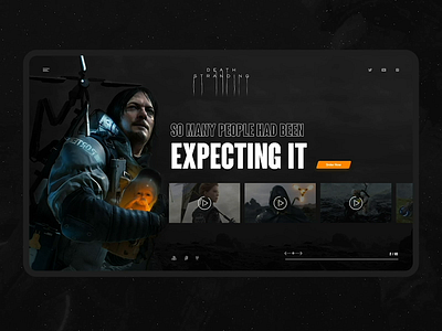 Death Stranding game. Web concept hero area animation concept game graphic hideo interaction interface kojima motion product promo promotion ps4 site stranding ui ux uxui web website