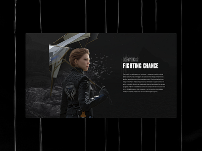 Death Stranding website UI/UX concept. Synopsis page