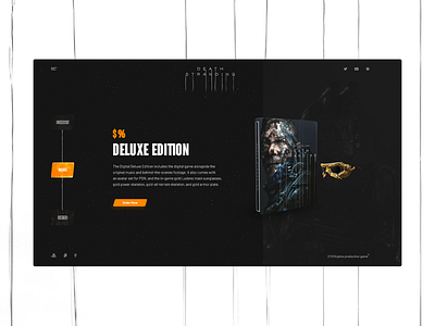 Death Stranding website UI/UX concept. Order page animation award case concept design game interface promo ui ux