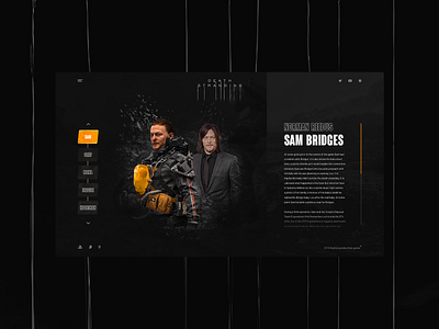Death Stranding website UI/UX concept. Characters&cast page 2019 animation app concept design game interface promo ui ux