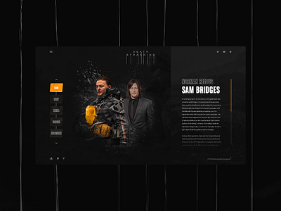 Death Stranding website UI/UX concept. Characters&cast page