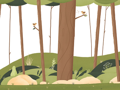 Natural Reserve bird forest illustration