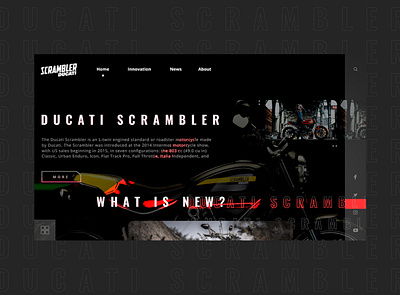 Ducati scrambler: Concept page behance branding concept design ui ui design uidesign ux web website