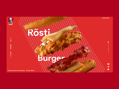 KFC Landing page behance burger chicken design kfc minimal red ui ui design uidesign web website