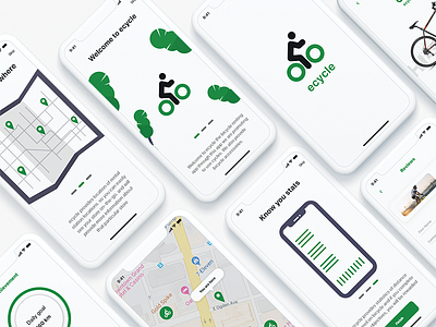 Ecycle : the bicycle renting app app application behance branding cycle design rent ui ui design ux