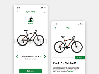Ecycle : the bicycle renting app app application background behance concept cycle design rent ui ui design uidesign ux