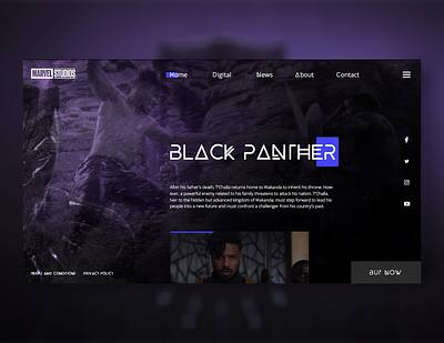 Black Panther UI concept 2.0 avengers background behance blackpanther concept design marvel movies ui ui design ux web website