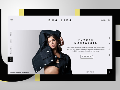 Dua Lipa Landing Page animation artist behance billboard concept design dua lipa minimalist singer song ui ui design uidesign ux web website