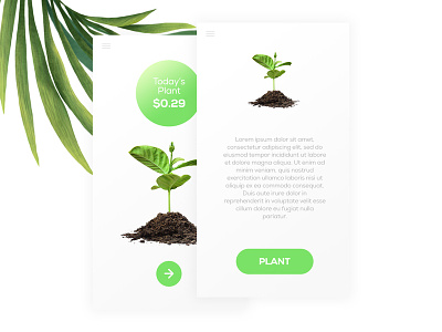 Seedly App UI Design forests green minimal nature plant tree ui ux white world