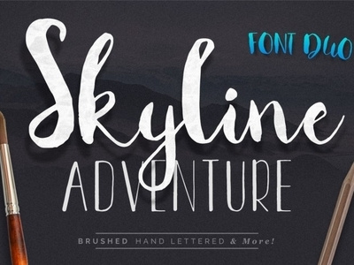 Skyline Adventure Font Duo brush font cursive font awesome font design font duo handlettered handwritten font modern font script font typeface