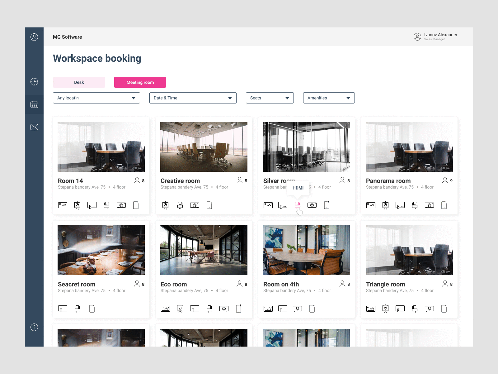 Meeting room booking process - UX design prototype ux ux design uxdesign web design