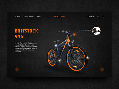 UI challenge: 15 - Bicycle design main screen ui ui deisgn web web design