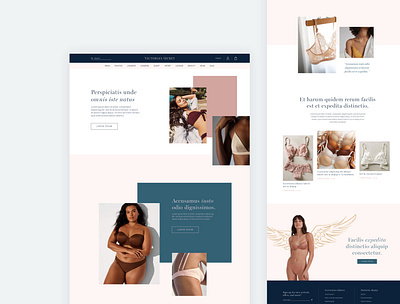 Website concept for VS e shop feminine lingerie muted colors redesign website website concept website design