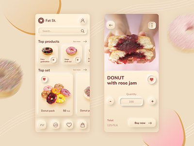Donuts day app donut donuts mobile mobile app mobile ui neomorphism skeumorphism trandy ui