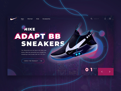 Nike Adapt BB Sneakers interface landing page shoes ui webdesign website concept