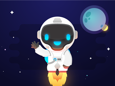 Say Hello to Navi ! :) ai articial intelligence astronaut bot comet cosmonaut navi space