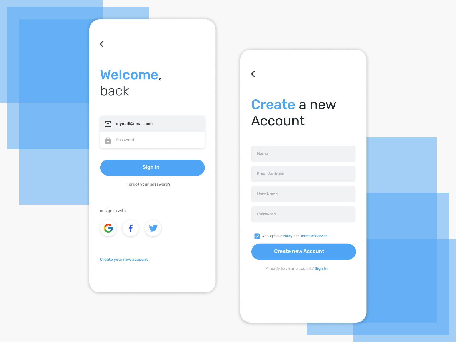 Simple Sign In / Sign Up Screen by vivek singh on Dribbble