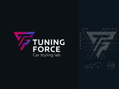 Tuning Force design identity lab logo logos pink symbol tuning