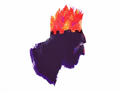 Mad King art cartoon character crazy design drawing fire illustration ipadpro king mad king minimal pastels procreate shadow silhouette