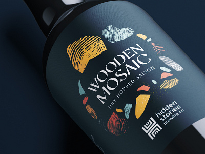 Wooden Mosaic beer branding beer label branding brewery design identity illustration label logo mosaic typography wood