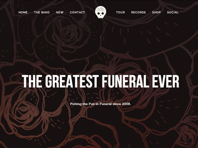 The Greatest Funeral Ever site band skull web
